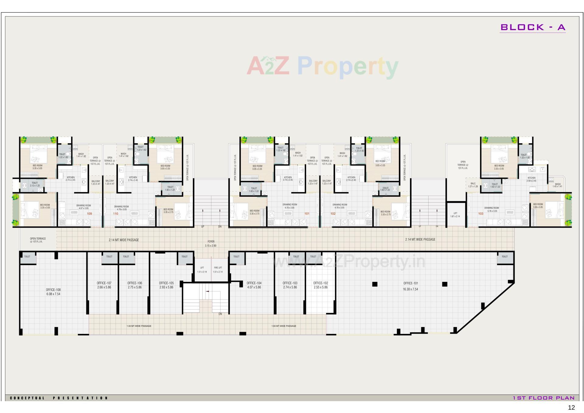 Layout of real estate project Sattvam Icon located at Vinzol, Ahmedabad, Gujarat