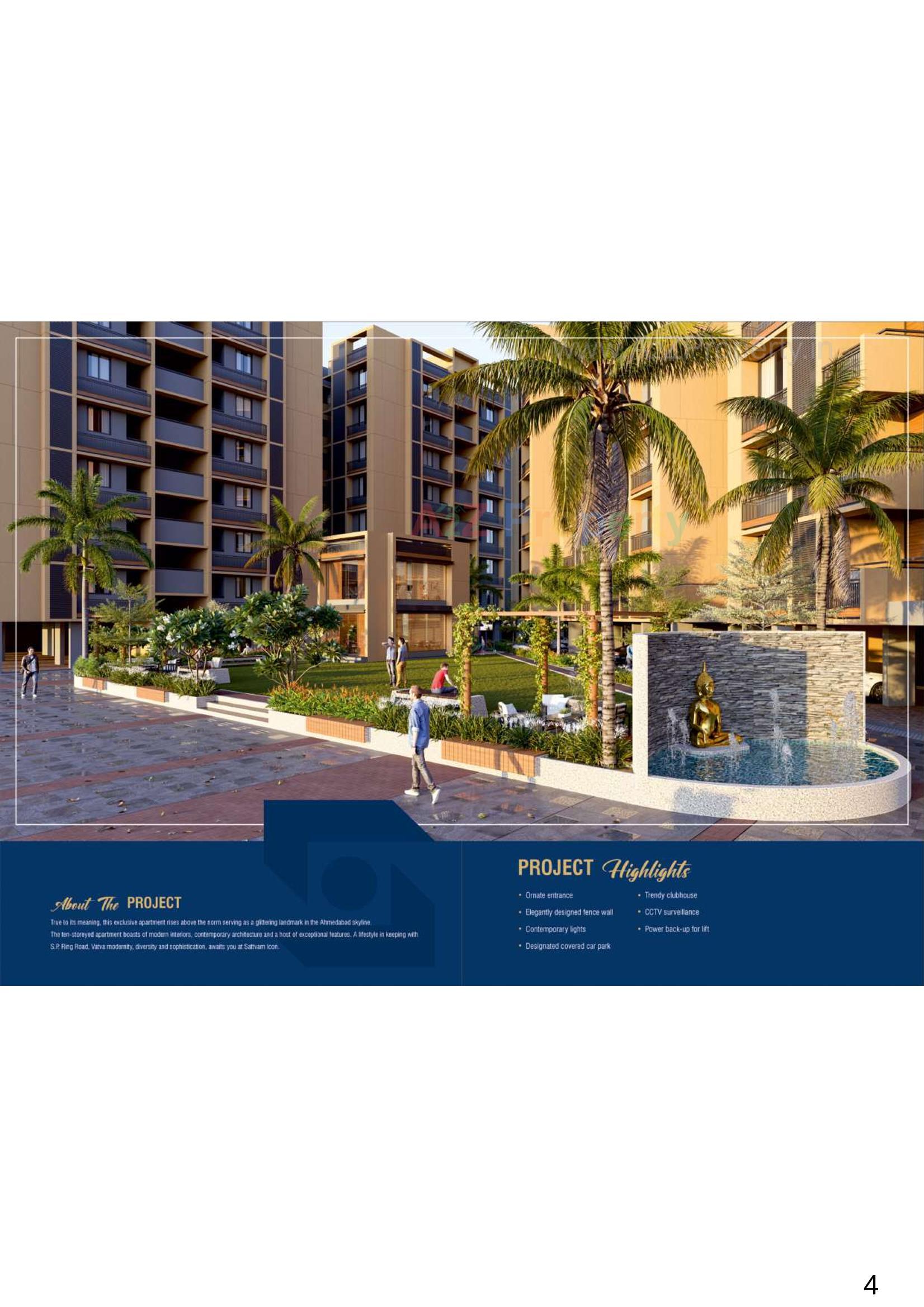 3D Elevation of real estate project Sattvam Icon located at Vinzol, Ahmedabad, Gujarat