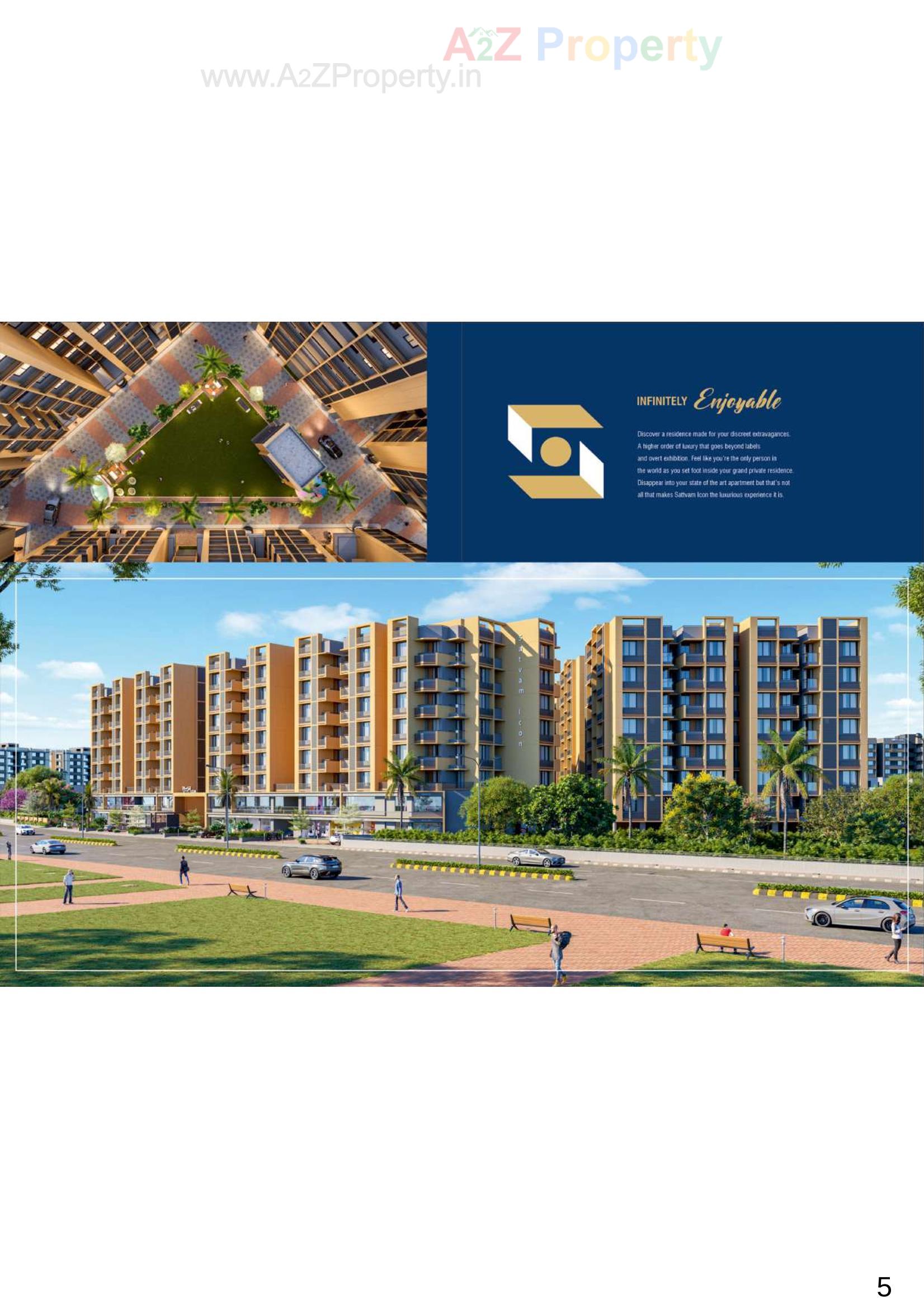 3D Elevation of real estate project Sattvam Icon located at Vinzol, Ahmedabad, Gujarat