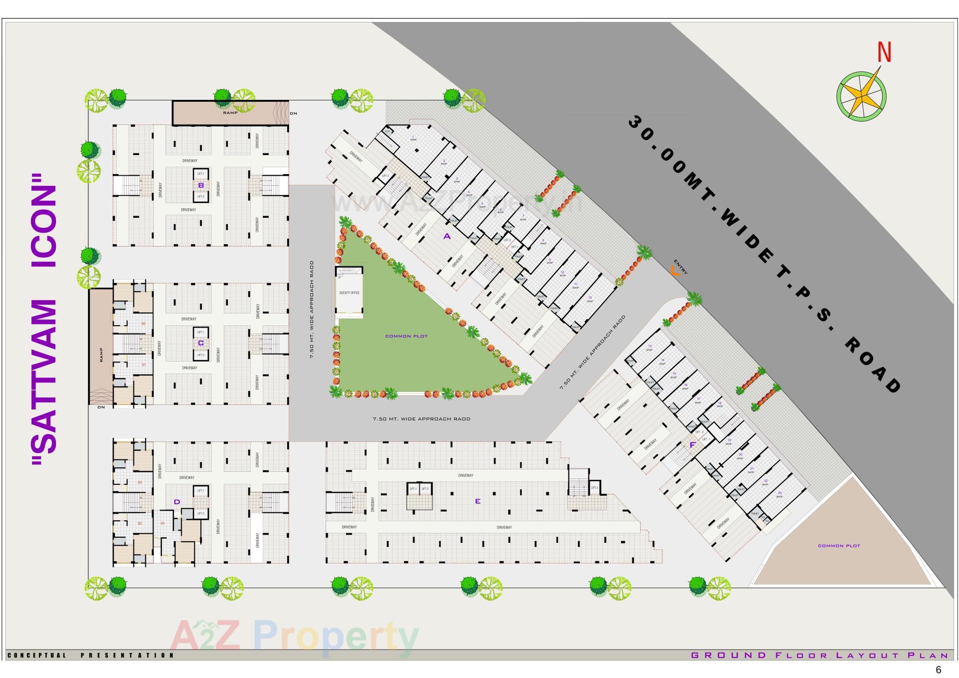 Layout of real estate project Sattvam Icon located at Vinzol, Ahmedabad, Gujarat