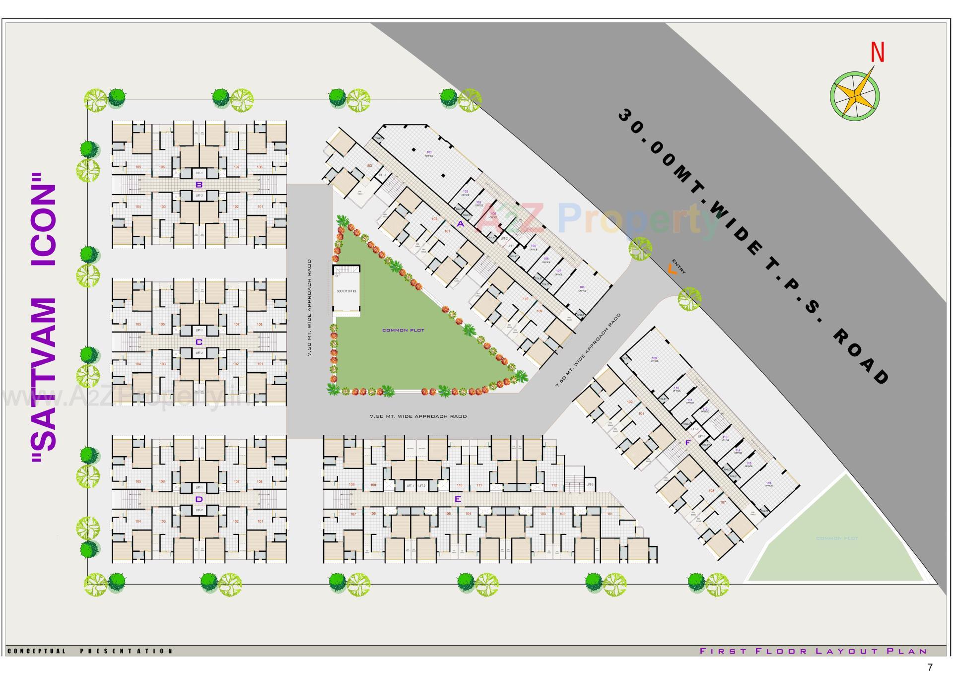 Layout of real estate project Sattvam Icon located at Vinzol, Ahmedabad, Gujarat