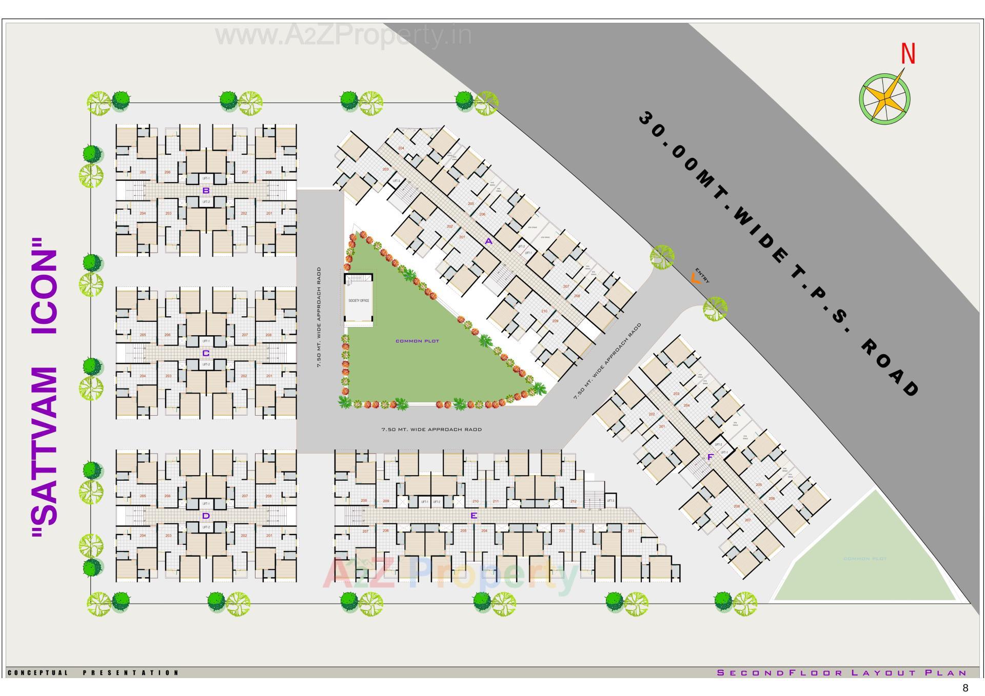 Layout of real estate project Sattvam Icon located at Vinzol, Ahmedabad, Gujarat