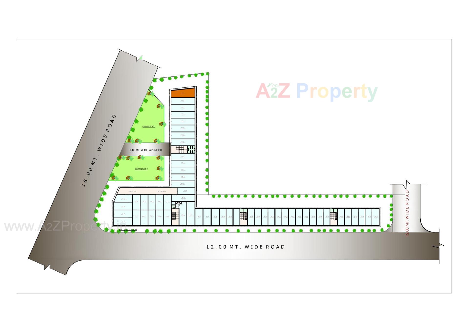 Layout of real estate project Satva Arcade located at Vinzol, Ahmedabad, Gujarat