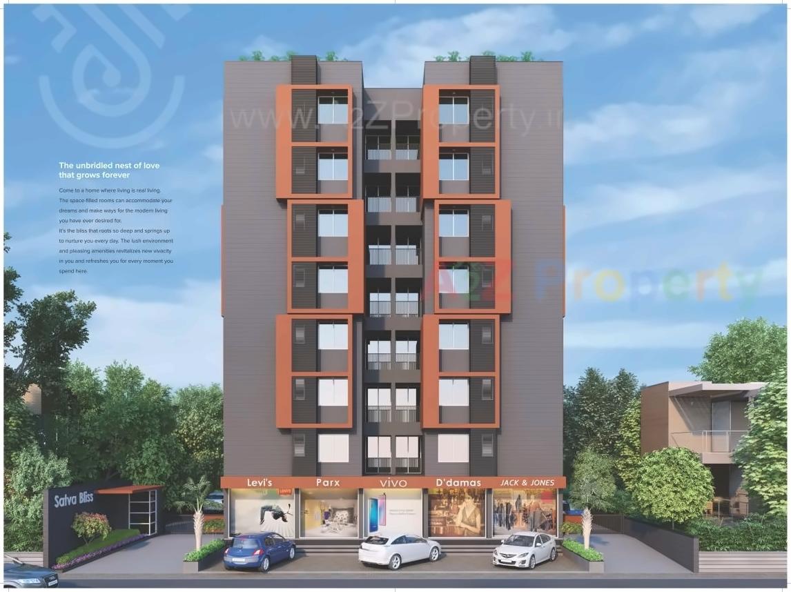 3D Elevation of real estate project Satva Bliss located at Bhadaj, Ahmedabad, Gujarat