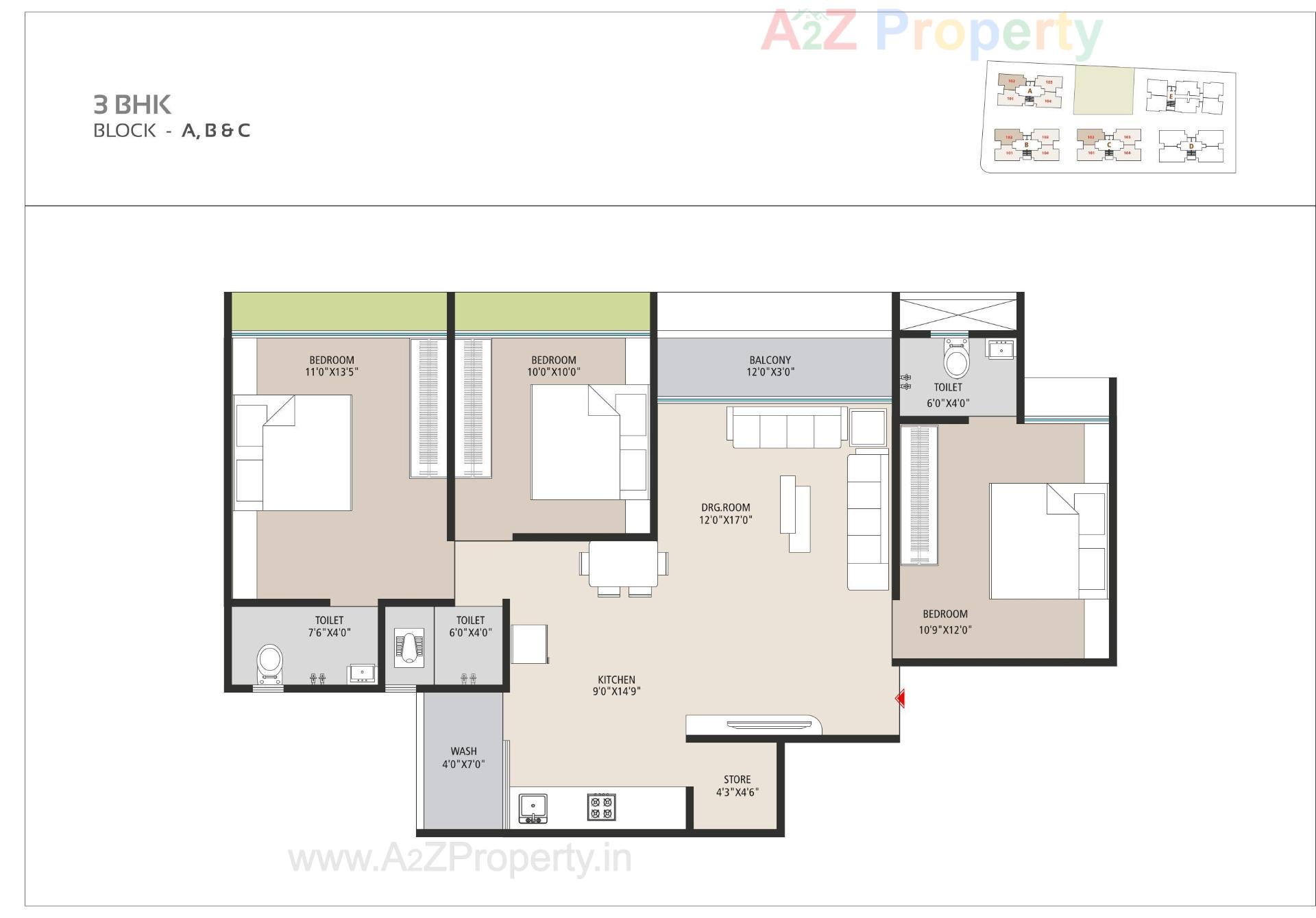 Layout of real estate project Satva Imperia located at Naroda, Ahmedabad, Gujarat