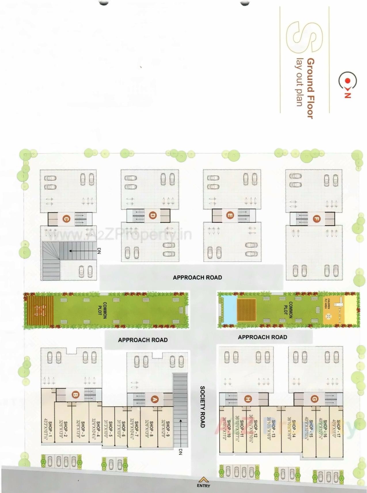 Layout of real estate project Satva Shiv Elegance located at Nikol, Ahmedabad, Gujarat