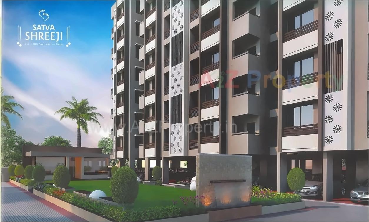 3D Elevation of real estate project Satva Shreeji located at City, Ahmedabad, Gujarat