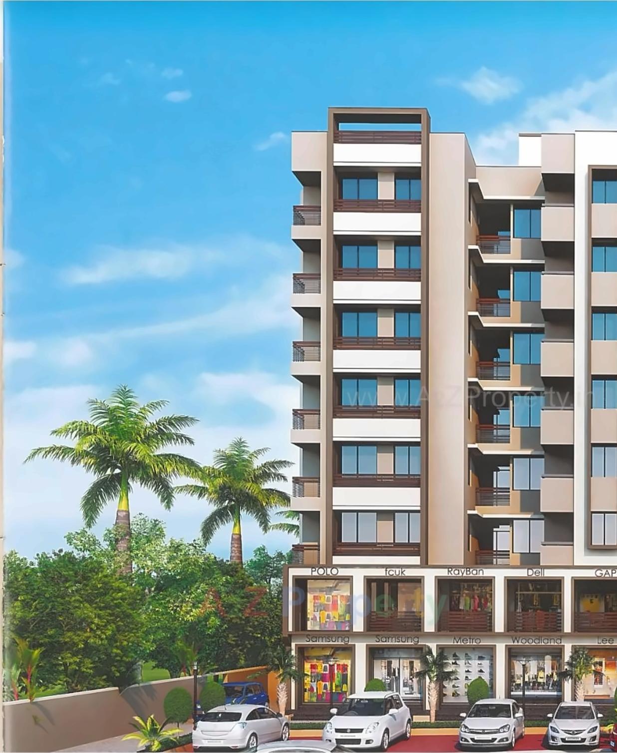 3D Elevation of real estate project Satva Shreeji located at City, Ahmedabad, Gujarat