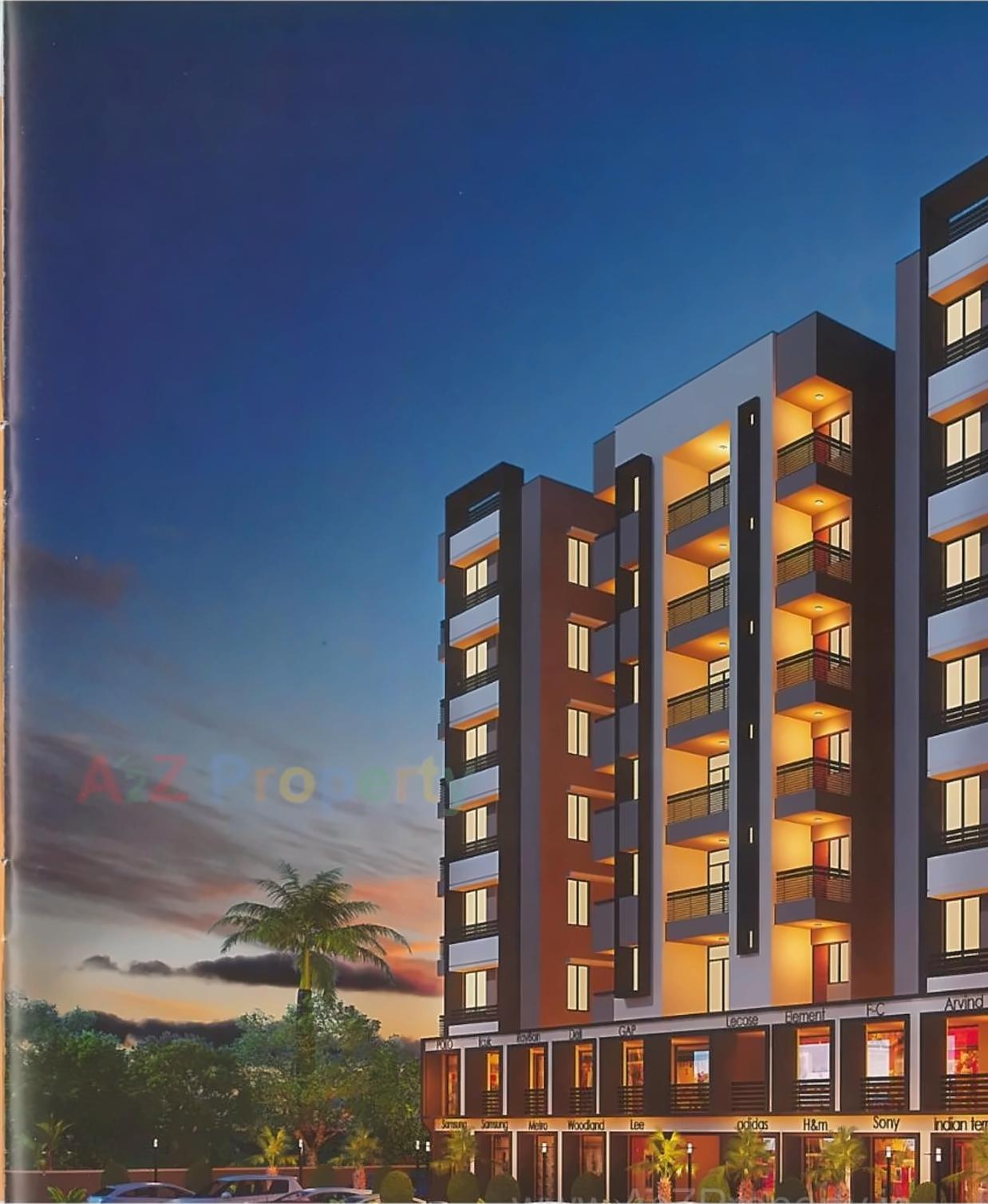 3D Elevation of real estate project Satva Shreeji located at City, Ahmedabad, Gujarat