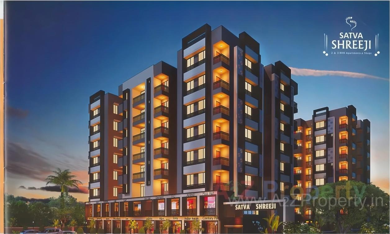 3D Elevation of real estate project Satva Shreeji located at City, Ahmedabad, Gujarat