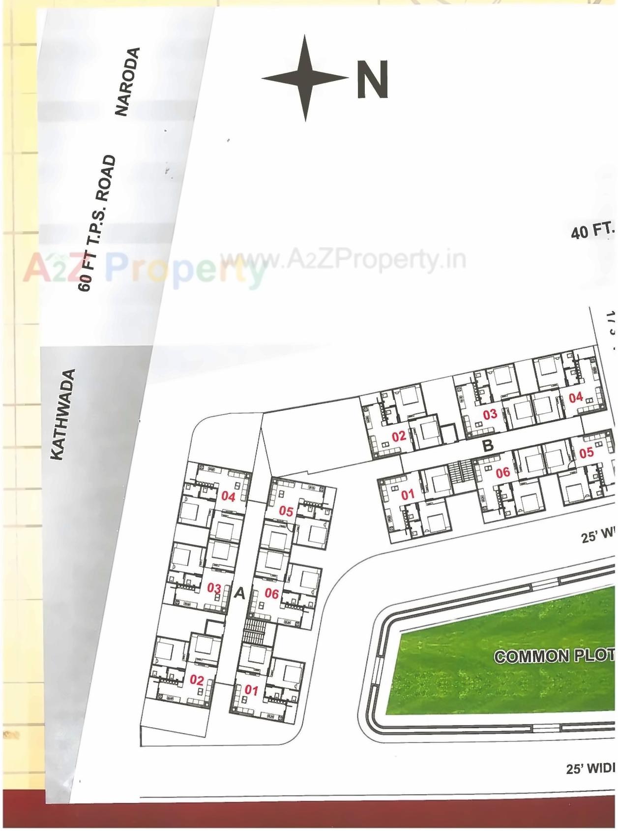 Layout of real estate project Satvagokul located at Kathwada, Ahmedabad, Gujarat