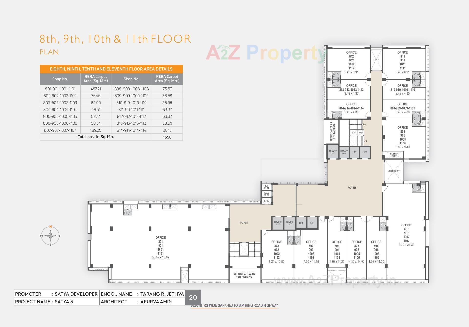 Layout of real estate project Satya located at Sarkhej, Ahmedabad, Gujarat
