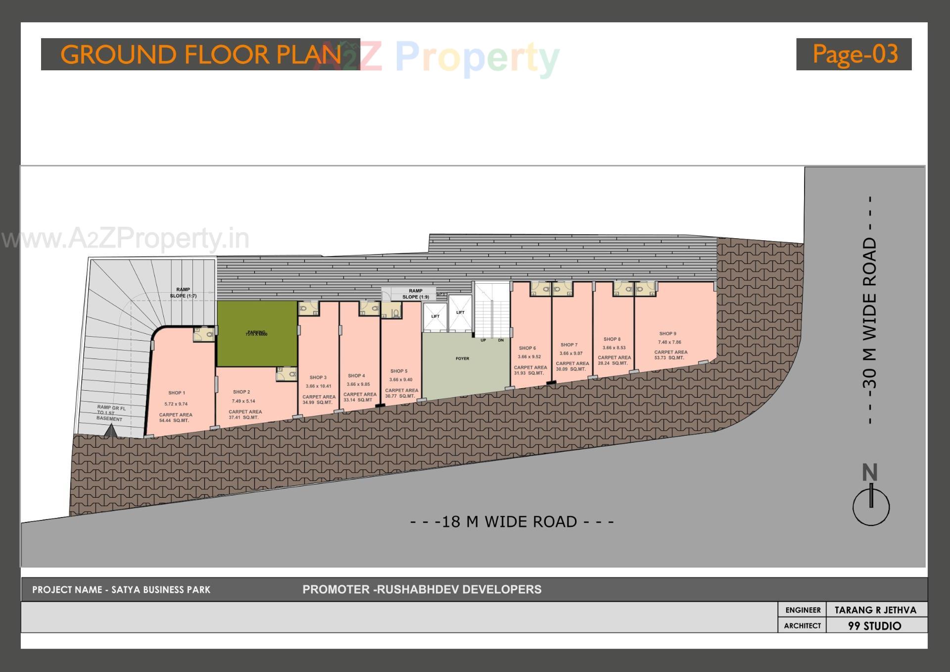 Layout of real estate project Satya Business Park located at Rajpur-hirpur, Ahmedabad, Gujarat