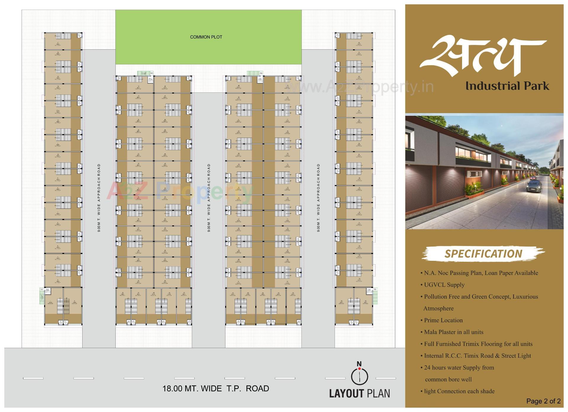 Layout of real estate project Satya Industrial Park located at Kathwada, Ahmedabad, Gujarat