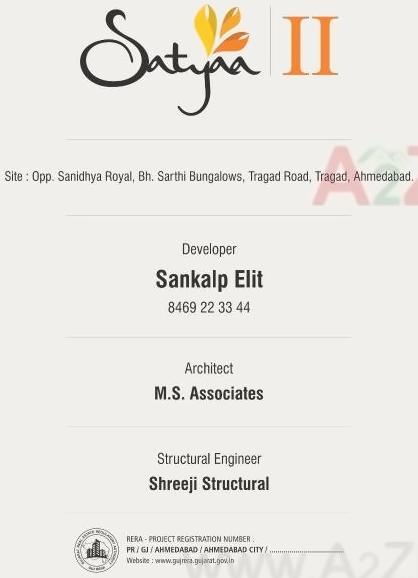  of real estate project Satyaa Ii located at Tragad, Ahmedabad, Gujarat