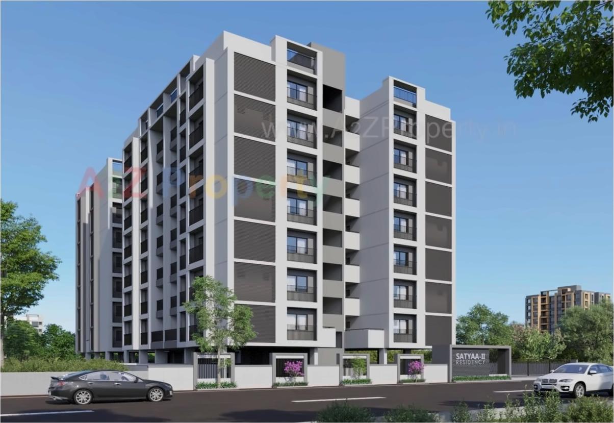 3D Elevation of real estate project Satyaa Ii located at Tragad, Ahmedabad, Gujarat