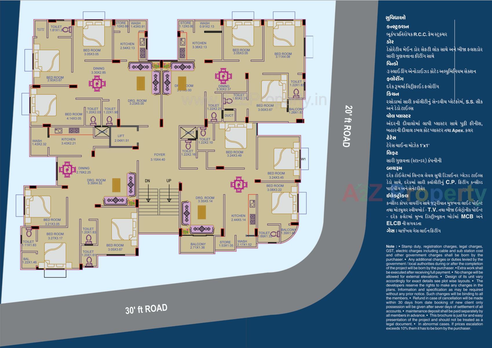 Layout of real estate project Satyam Apartment located at Rajpur-hirpur, Ahmedabad, Gujarat