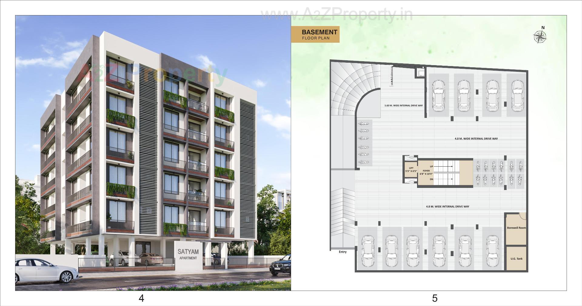 Layout of real estate project Satyam Apartment located at Wadaj, Ahmedabad, Gujarat