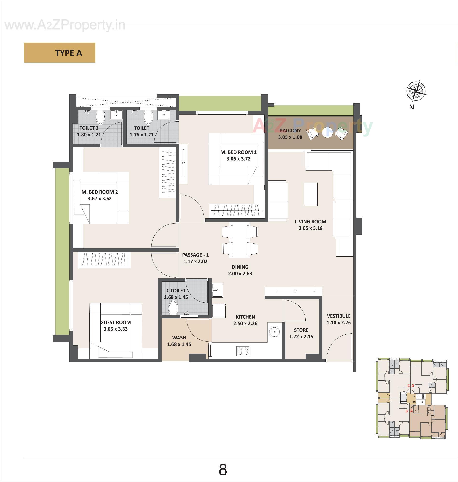 Layout of real estate project Satyam Apartment located at Wadaj, Ahmedabad, Gujarat
