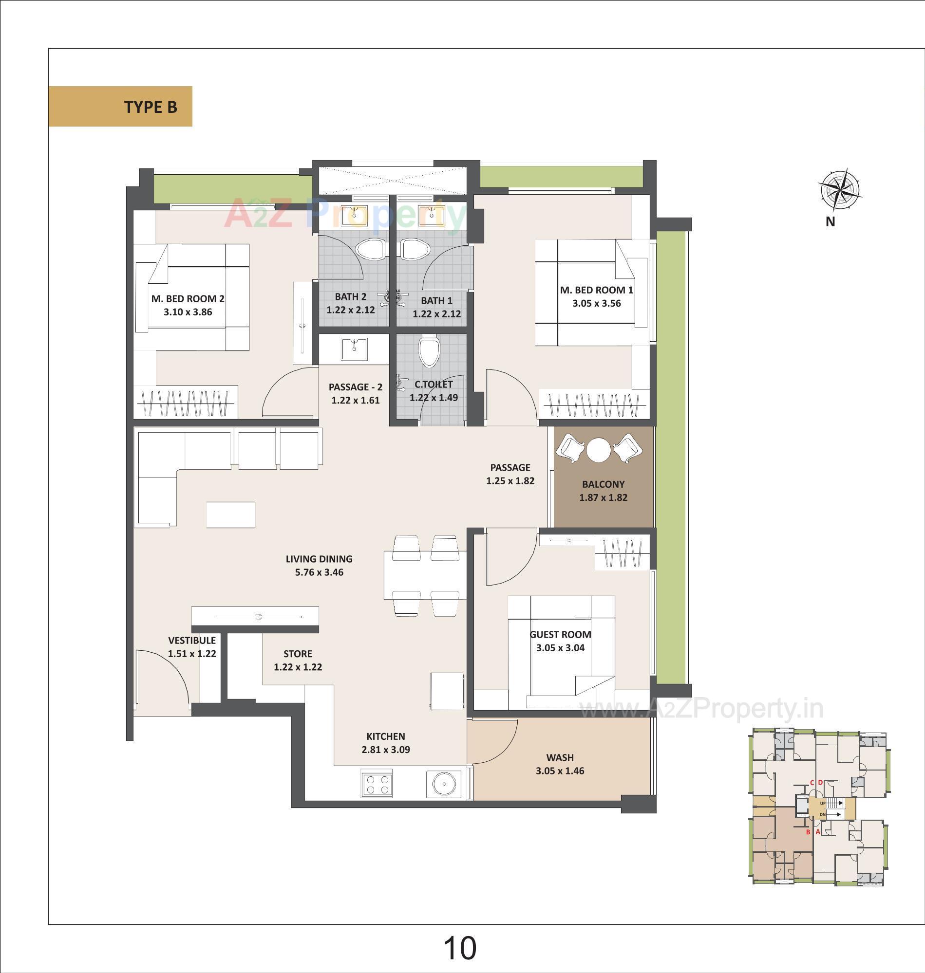 Layout of real estate project Satyam Apartment located at Wadaj, Ahmedabad, Gujarat