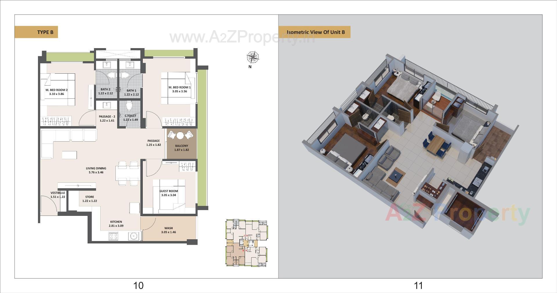 Layout of real estate project Satyam Apartment located at Wadaj, Ahmedabad, Gujarat