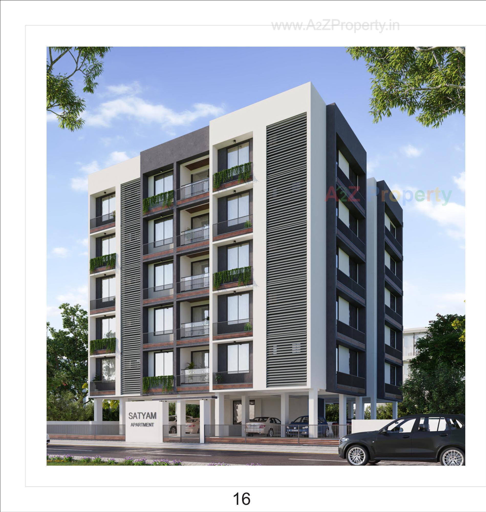 3D Elevation of real estate project Satyam Apartment located at Wadaj, Ahmedabad, Gujarat