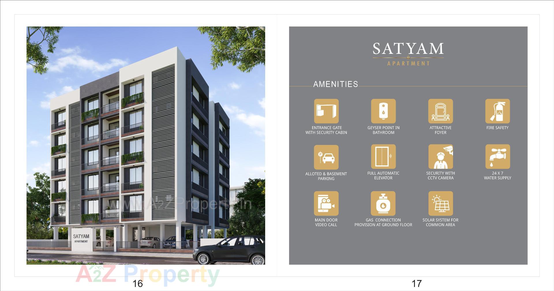 3D Elevation of real estate project Satyam Apartment located at Wadaj, Ahmedabad, Gujarat