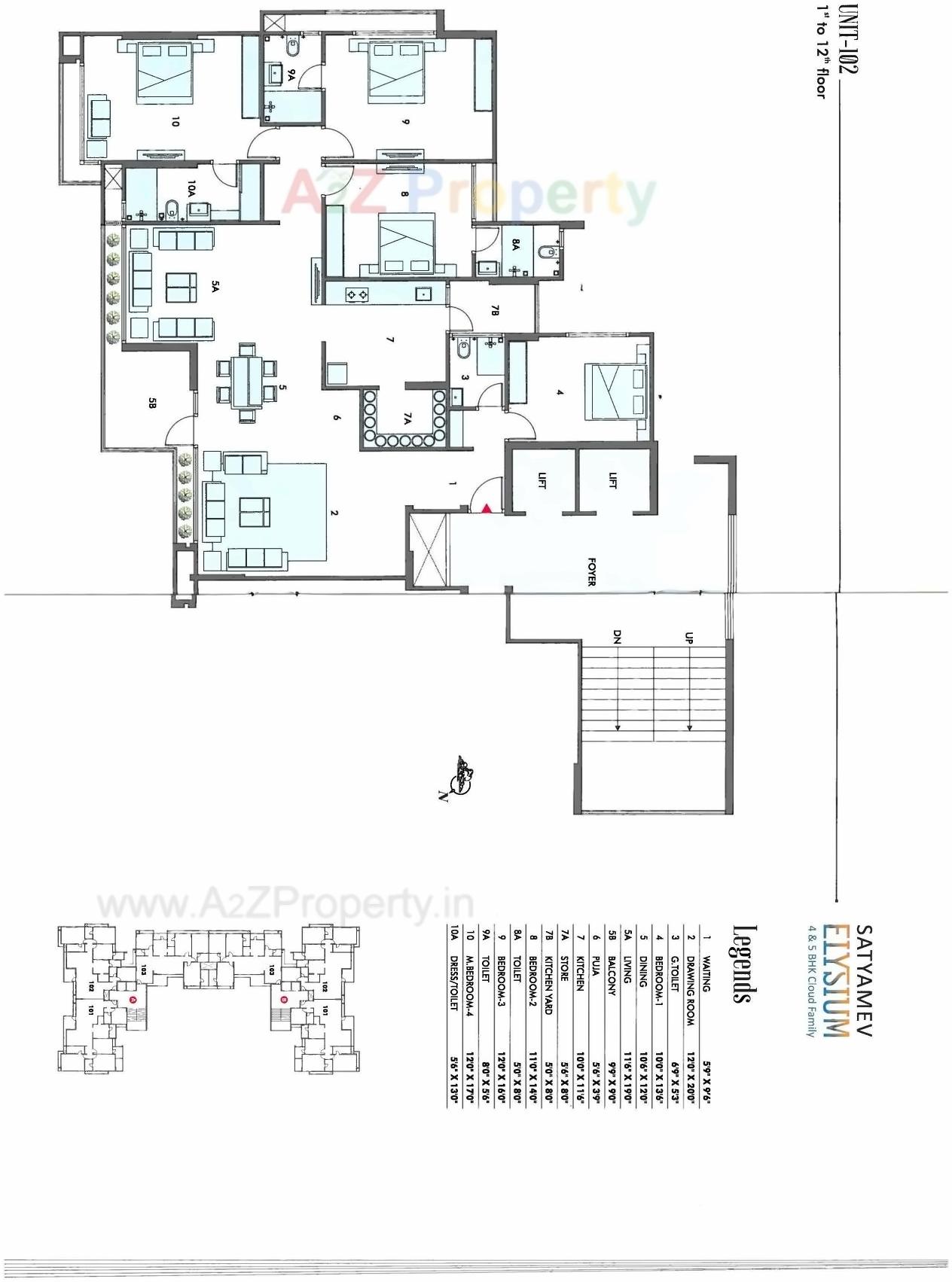 Layout of real estate project Satyamev Elysium located at Sola, Ahmedabad, Gujarat