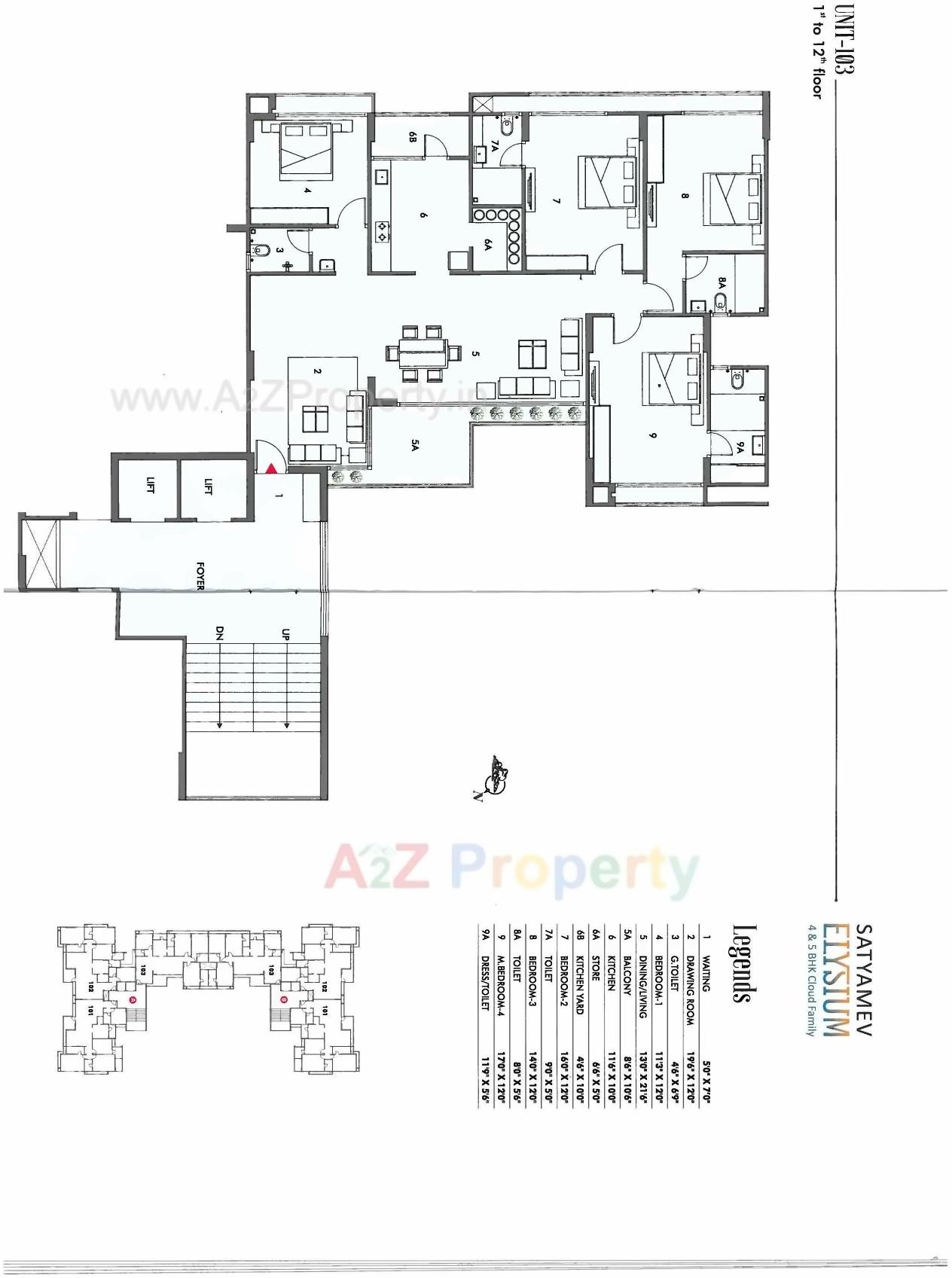 Layout of real estate project Satyamev Elysium located at Sola, Ahmedabad, Gujarat