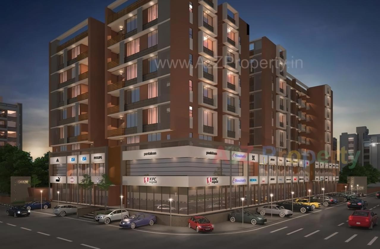 3D Elevation of real estate project Satyamev Royal located at Tragad, Ahmedabad, Gujarat