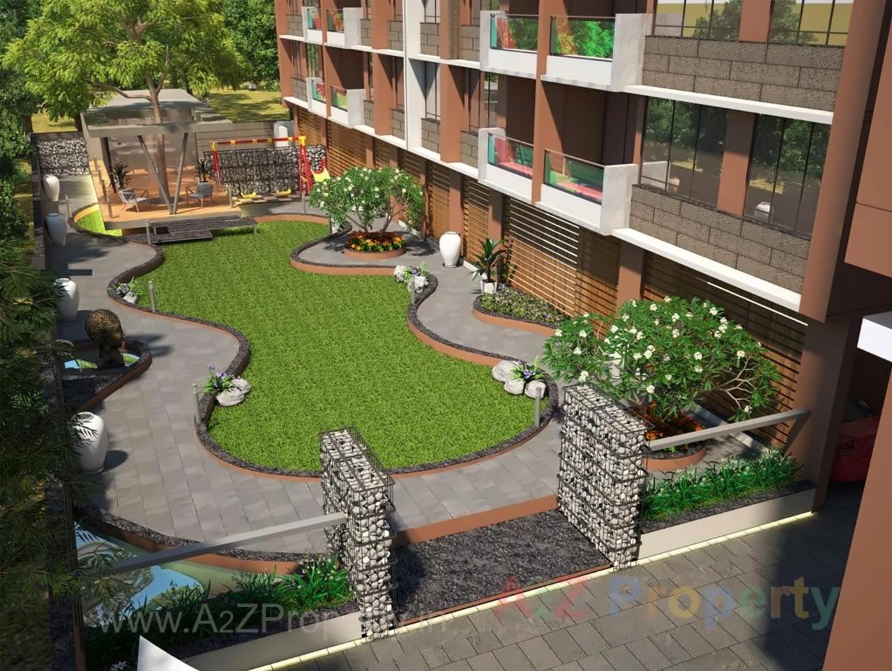 3D Elevation of real estate project Satyamev Royal located at Tragad, Ahmedabad, Gujarat