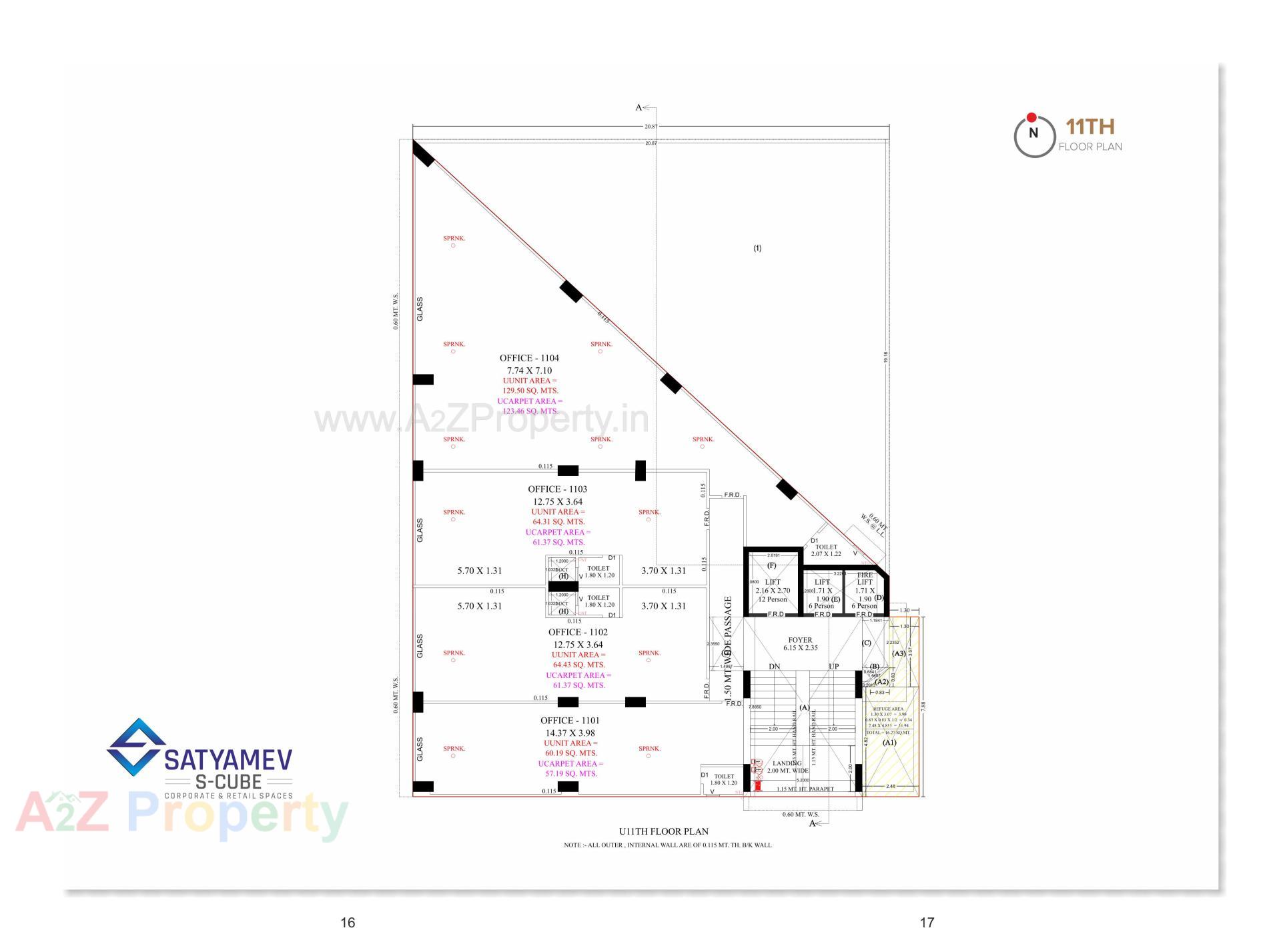 Layout of real estate project Satyamev S Cube located at Ahmedabad, Ahmedabad, Gujarat