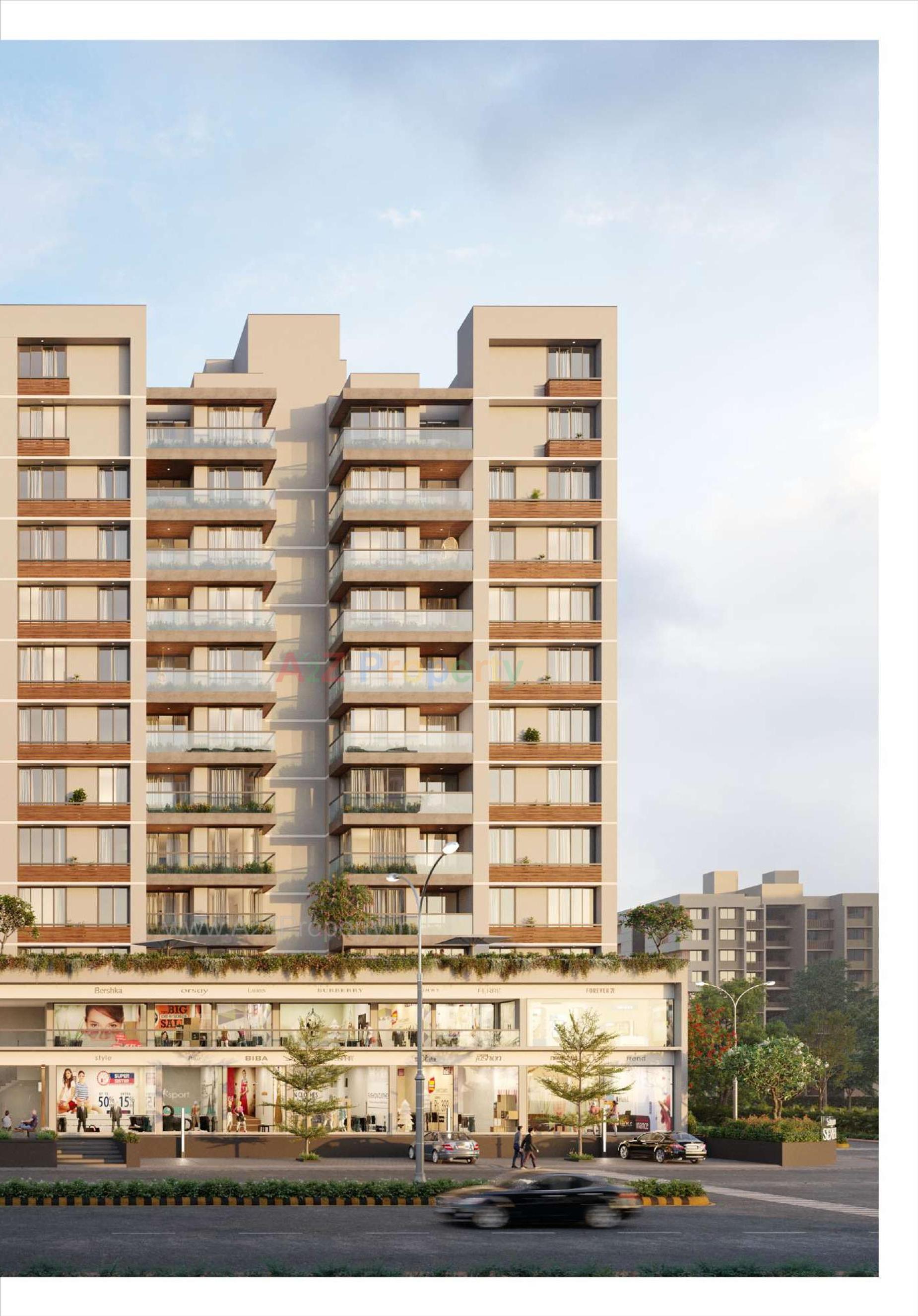 3D Elevation of real estate project Satyamev Serene located at Ahmedabad, Ahmedabad, Gujarat