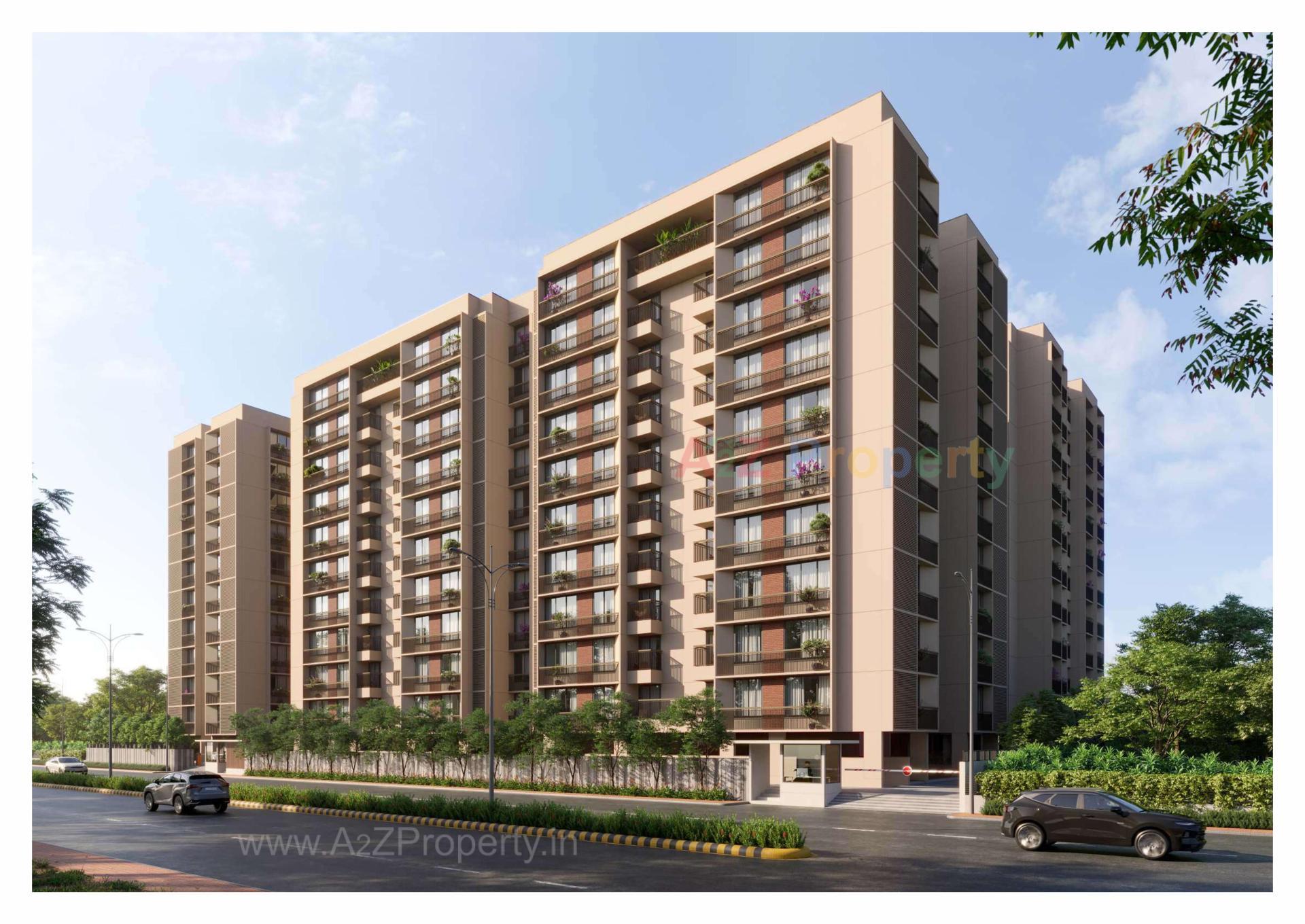 3D Elevation of real estate project Satyamev Vista Two located at Gota, Ahmedabad, Gujarat