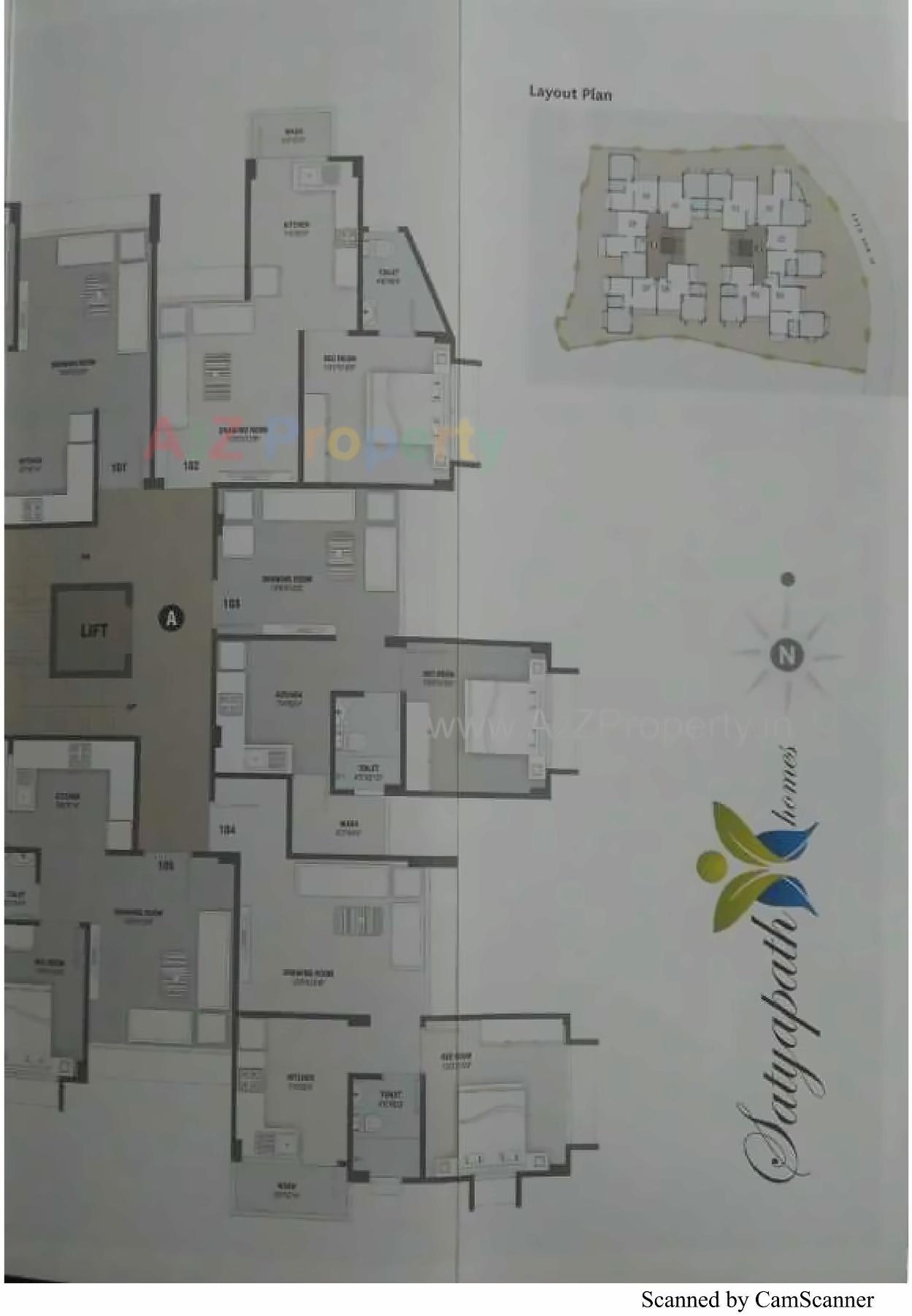 Layout of real estate project Satyapath Homes located at Paldi, Ahmedabad, Gujarat