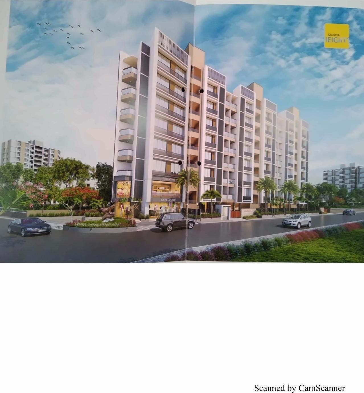 3D Elevation of real estate project Saumya Heights located at Ghuma, Ahmedabad, Gujarat
