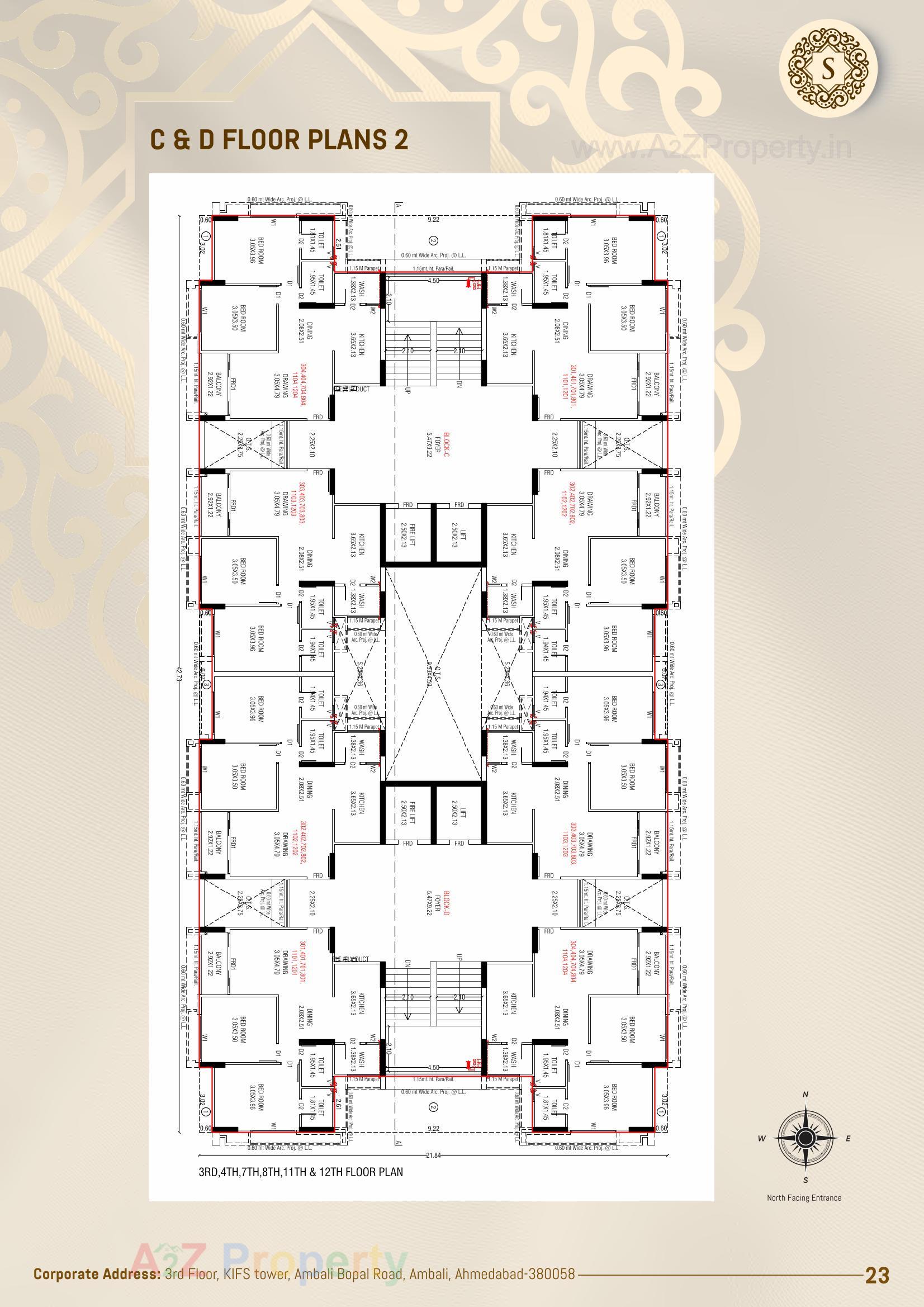 Layout of real estate project Savera Prarambh located at Ghuma, Ahmedabad, Gujarat