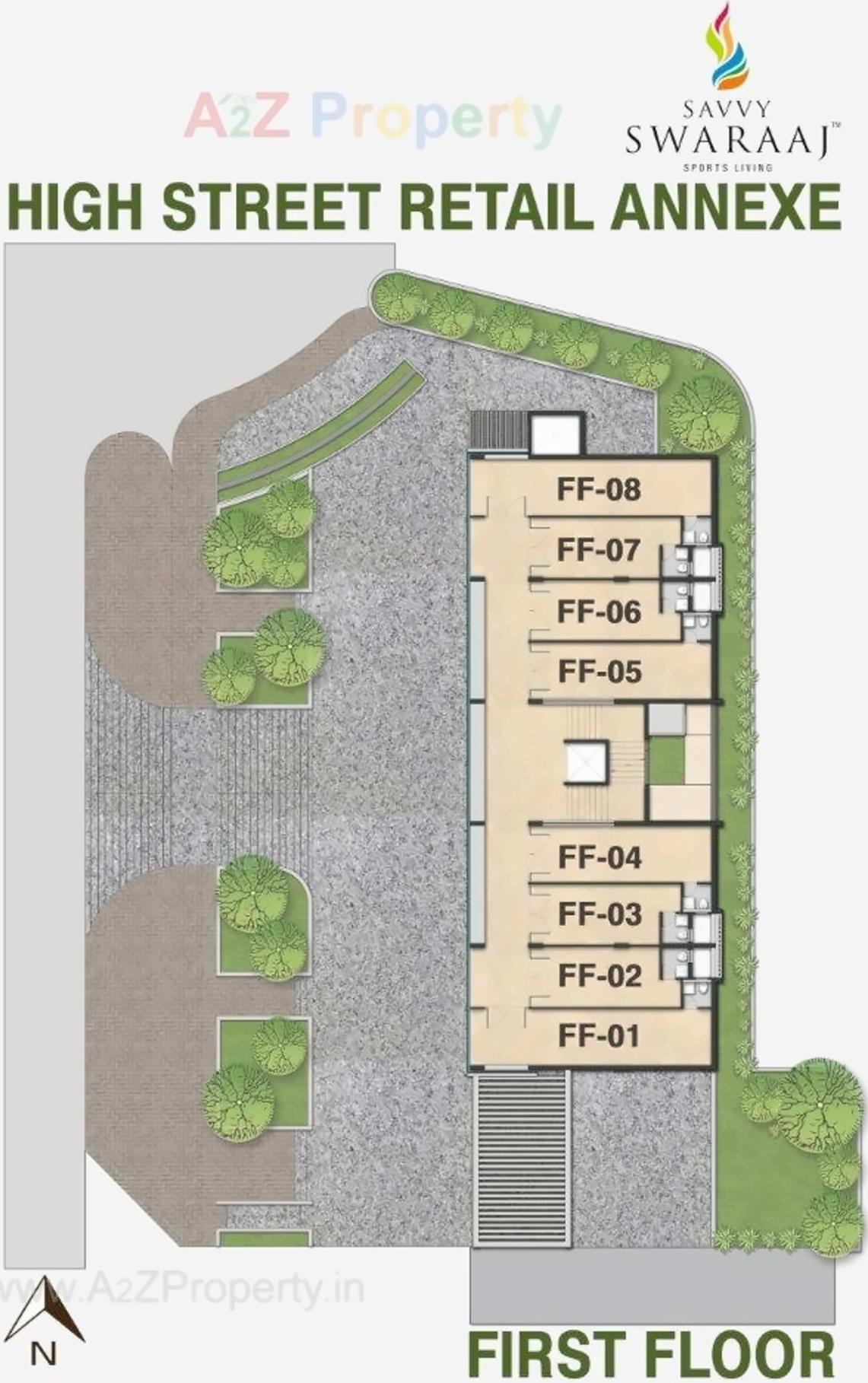 Layout of real estate project Savvy Swaraaj High Street Retail Annexe located at Jagatpur, Ahmedabad, Gujarat