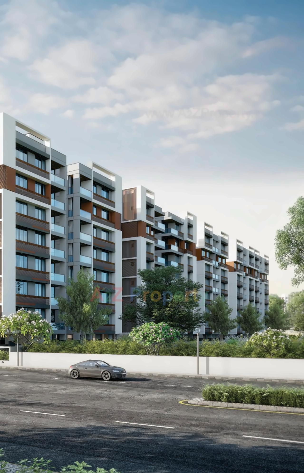 3D Elevation of real estate project Sawera Sanidhya located at Ahmedabad, Ahmedabad, Gujarat