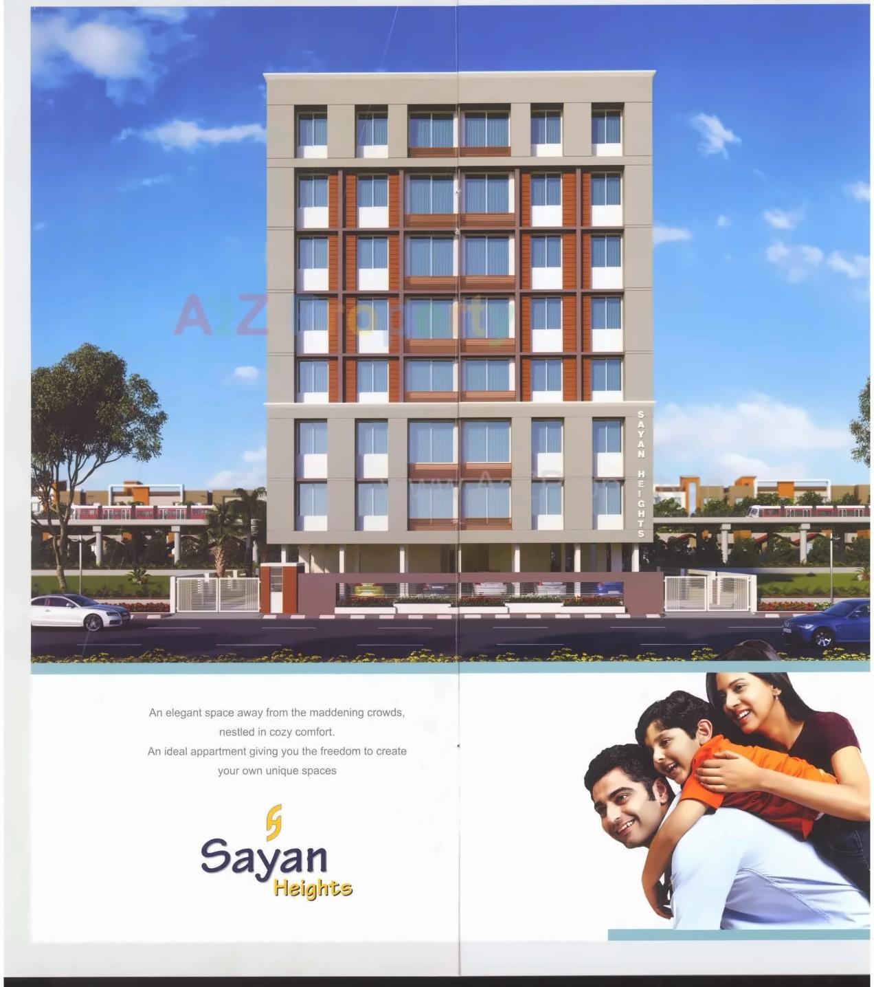 3D Elevation of real estate project Sayan Heights located at Vejalpur, Ahmedabad, Gujarat