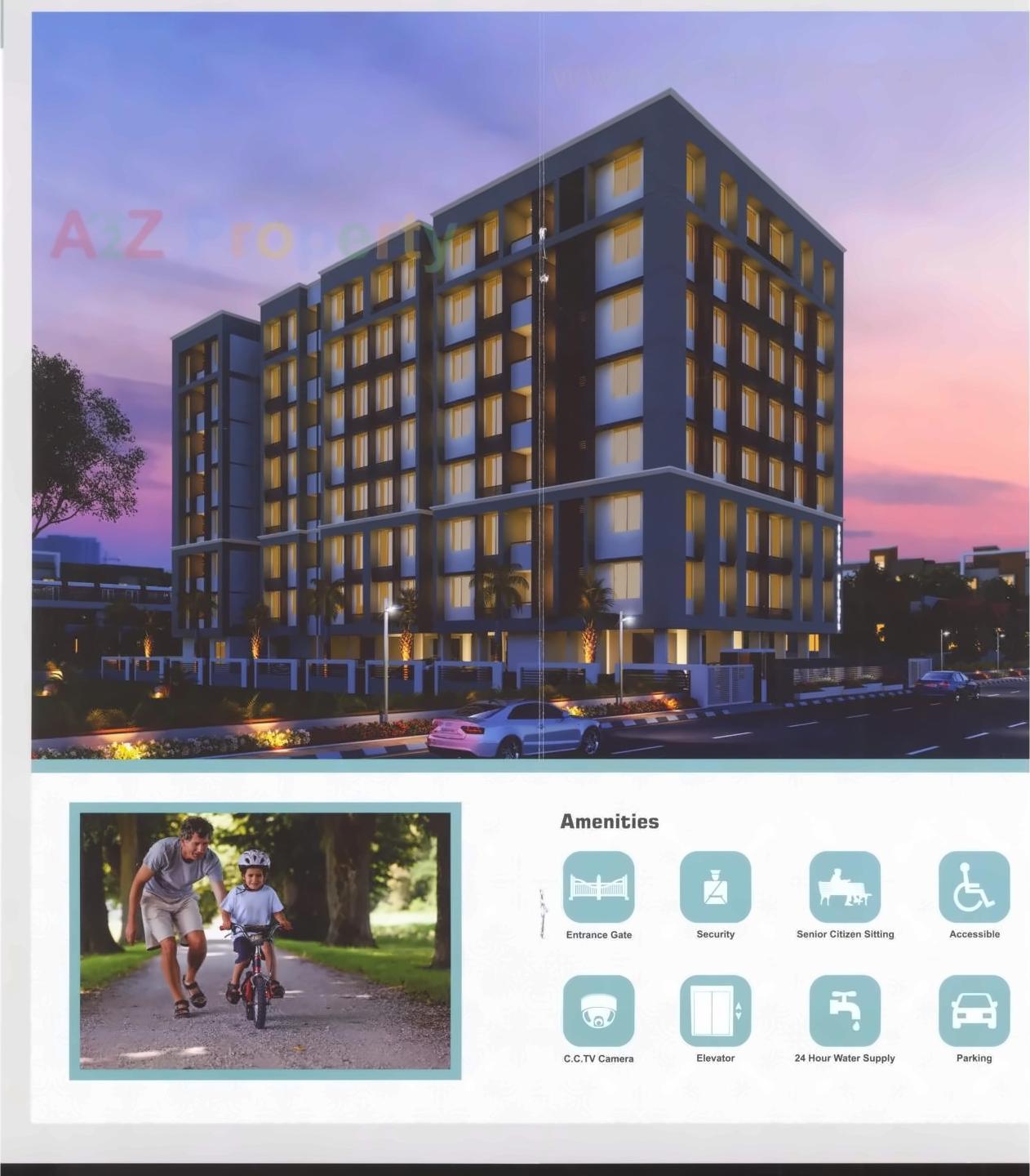 3D Elevation of real estate project Sayan Heights located at Vejalpur, Ahmedabad, Gujarat