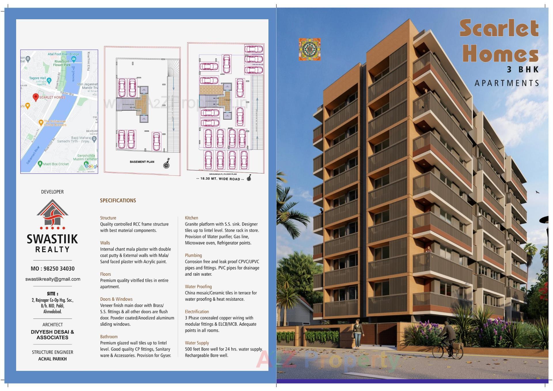 3D Elevation of real estate project Scarlet Homes located at Paldi, Ahmedabad, Gujarat