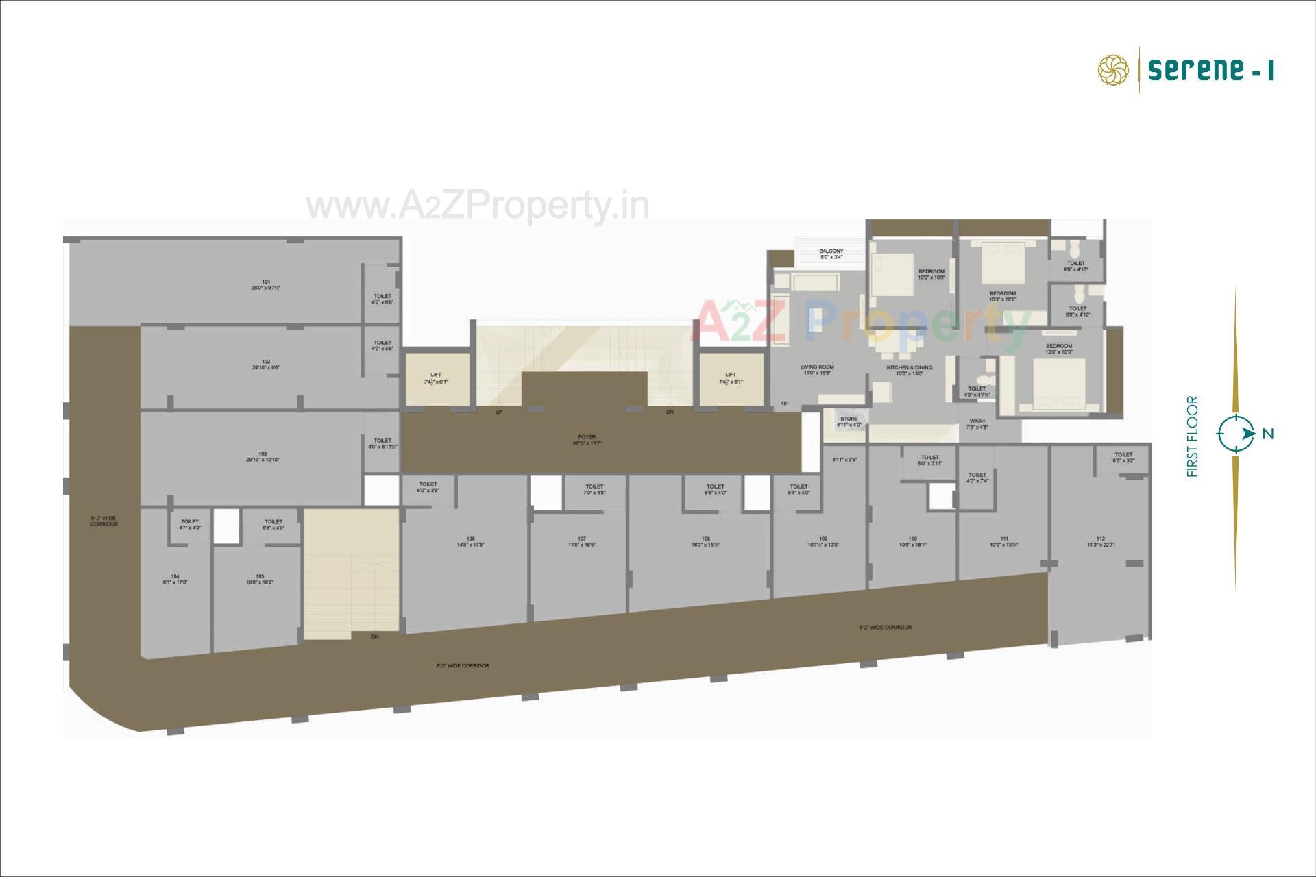 Layout of real estate project Serene located at Chandlodiya, Ahmedabad, Gujarat
