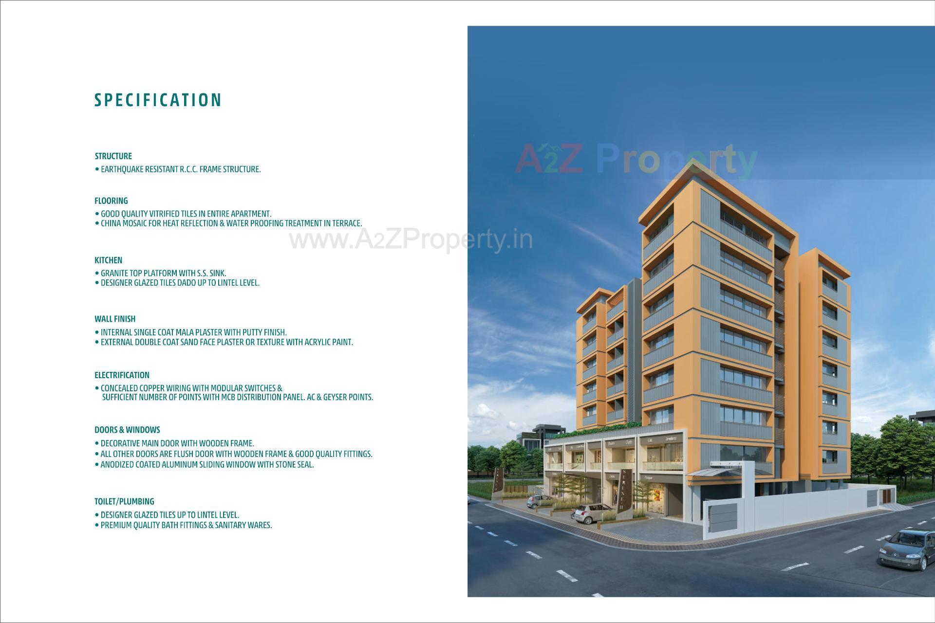 3D Elevation of real estate project Serene located at Ahmedabad, Ahmedabad, Gujarat