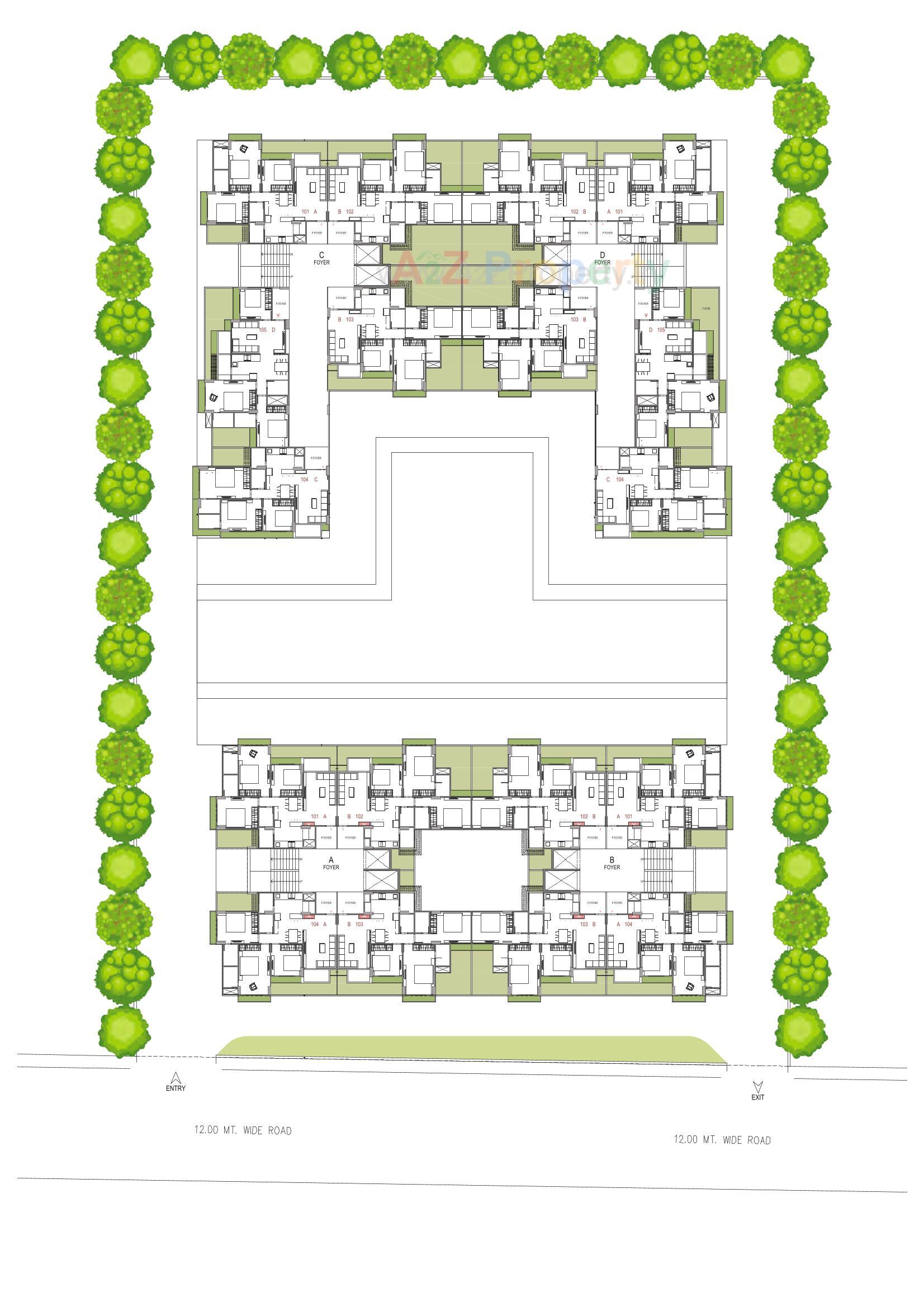 Layout of real estate project Serene Elegancy located at Ambli, Ahmedabad, Gujarat