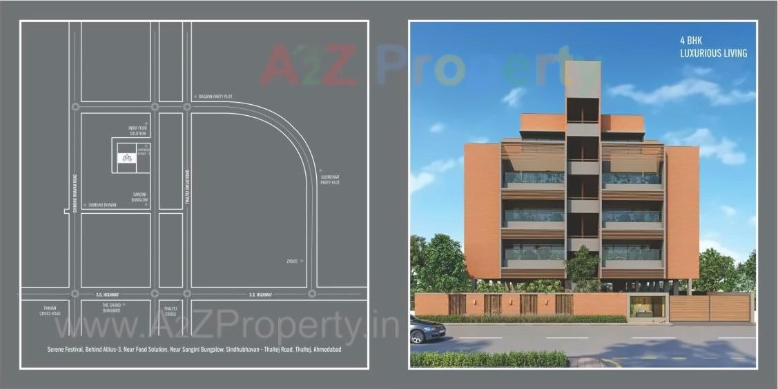 Layout of real estate project Serene Festival located at Thaltej, Ahmedabad, Gujarat