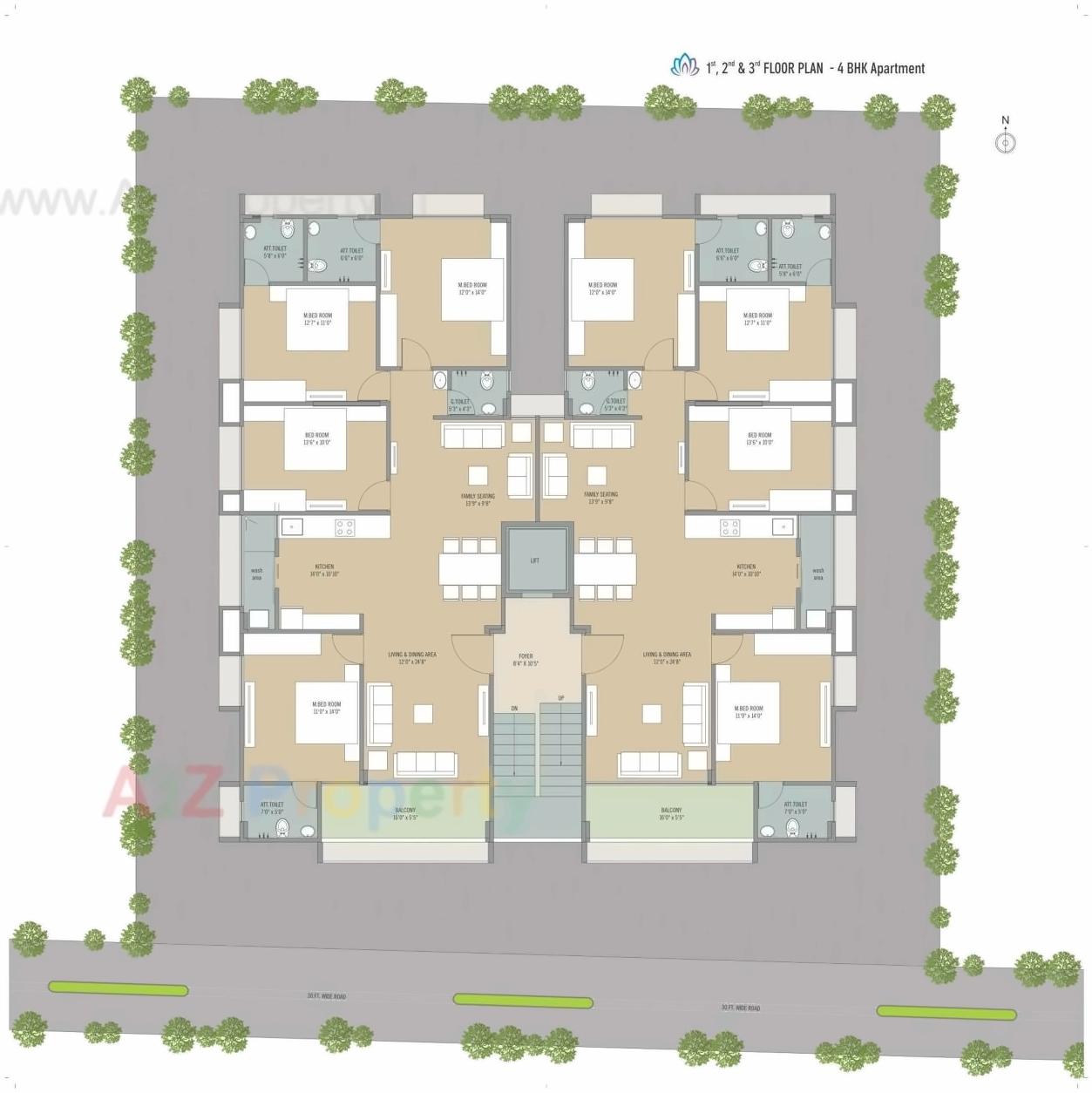 Layout of real estate project Serene Festival located at Thaltej, Ahmedabad, Gujarat