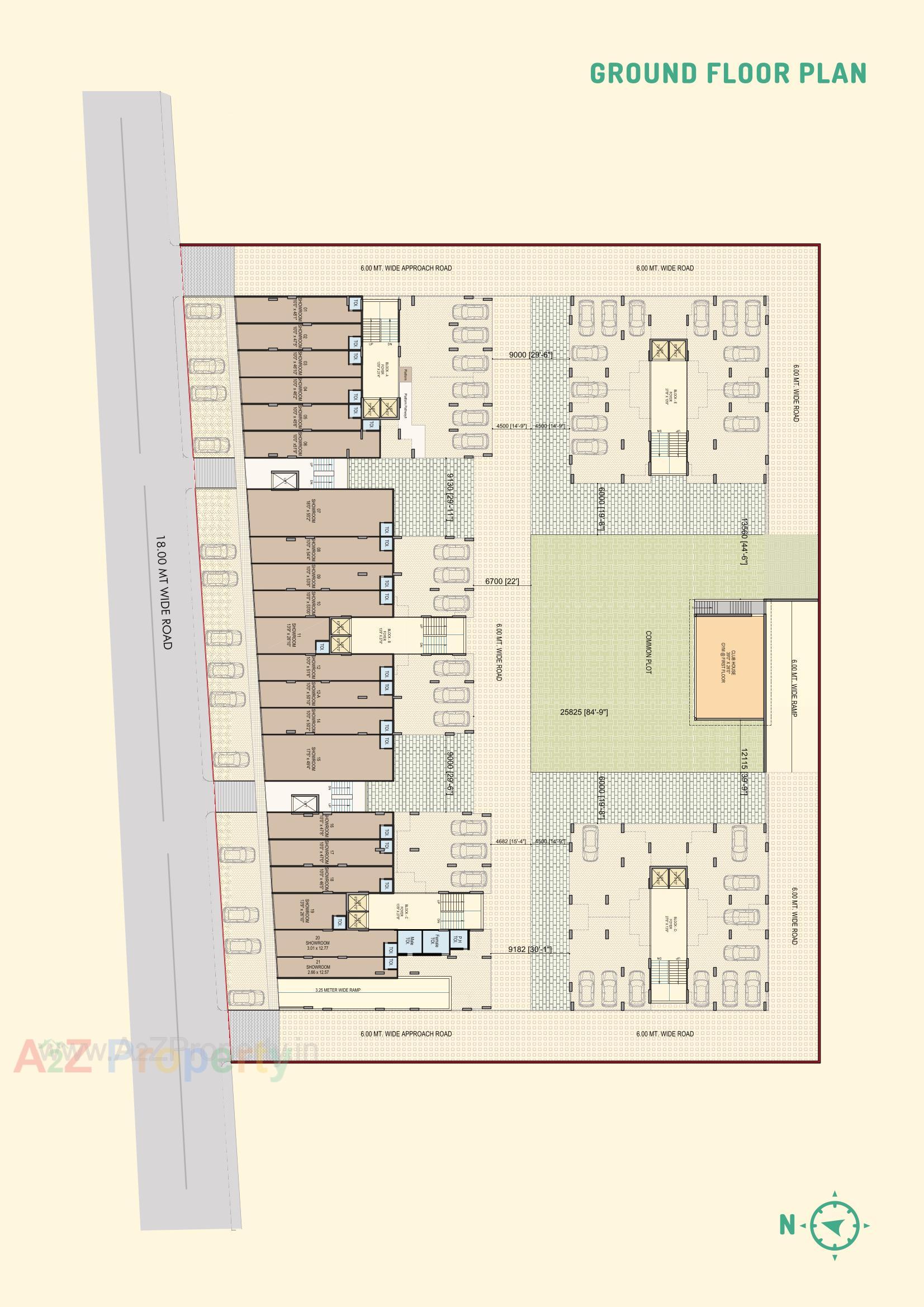 Layout of real estate project Serene Sparkles located at Ghuma, Ahmedabad, Gujarat