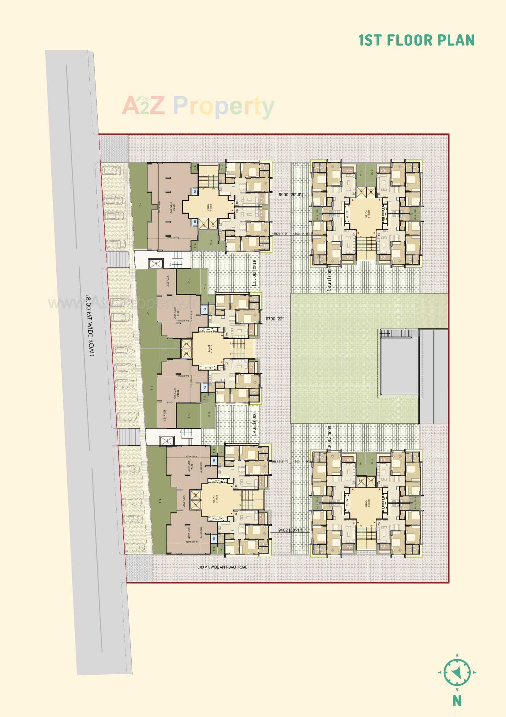 Layout of real estate project Serene Sparkles located at Ghuma, Ahmedabad, Gujarat
