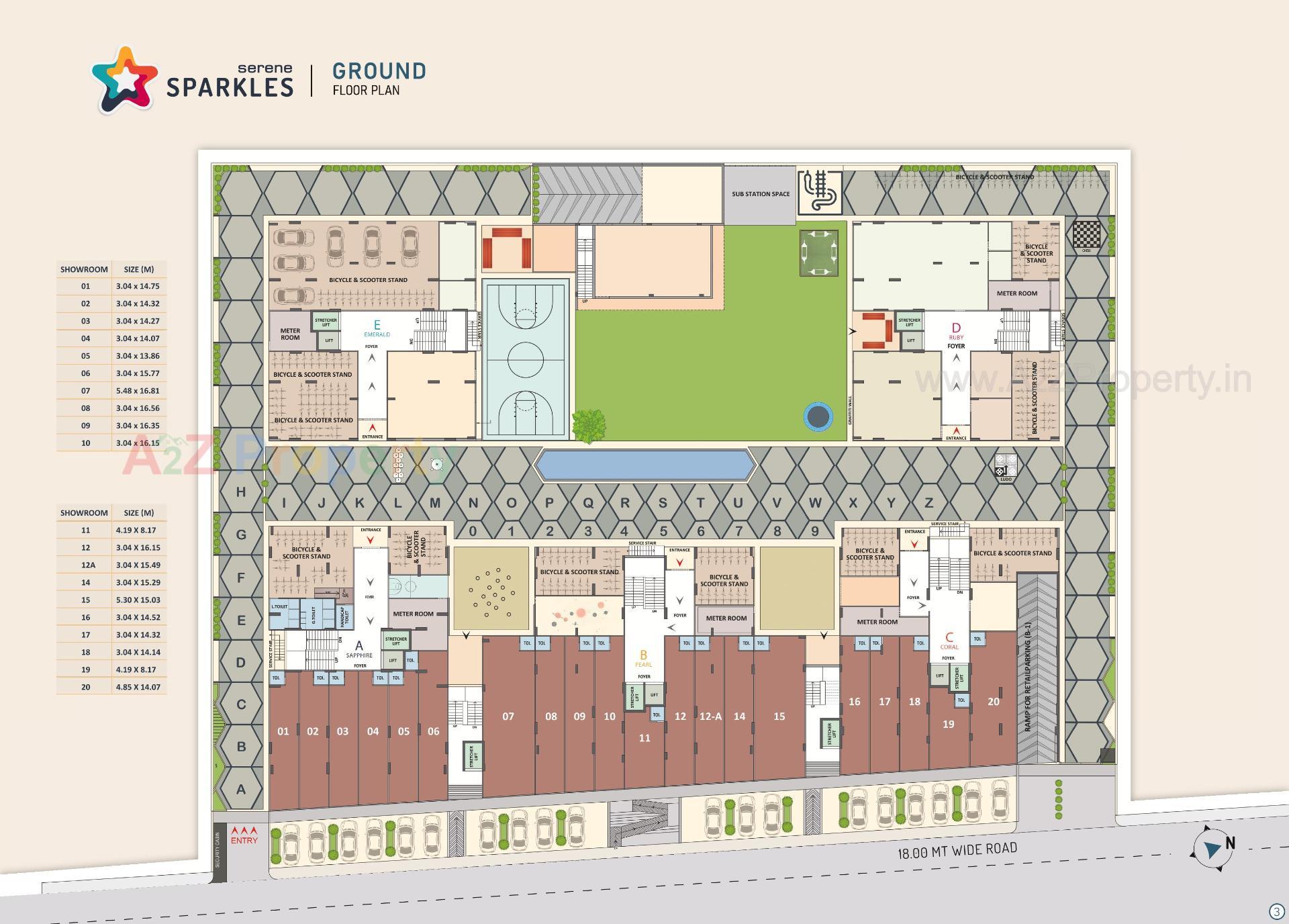Layout of real estate project Serene Sparkles located at Ghuma, Ahmedabad, Gujarat